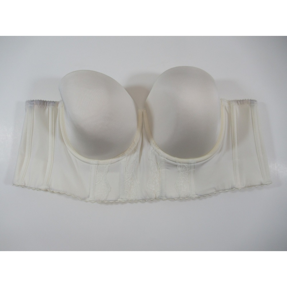 Parfait Elissa Longline Strapless Bustier Bra 42C Ivory Underwire Boned